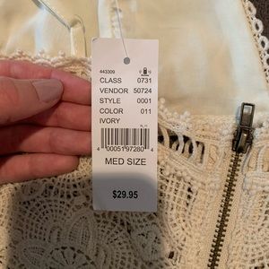 Tan knit crop top with thin straps